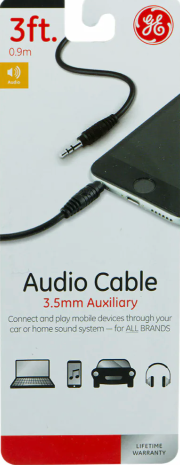 3ft. Audio Cable 3.5mm Auxiliary