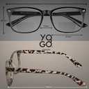 Yogo Vision Bifocal Reading Glasses for Women Men Rectangle Multifocal Readers Fashion Nerd Eyeglasses 1.5