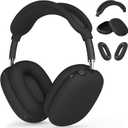 Silicone Case Cover for AirPods Max, Ear Pad Case Cover/Ear Cups Cover/Headband Cover for AirPods Max Headphones, Accessories Soft Silicone Protector for Apple AirPods Max New USB-C (2024) (Black)
