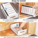Pull out Cabinet Organizer,Heavy Duty Slide out Pantry Shelves Drawer Storage with Adhesive Nano Film,Sliding Mesh Cabinet Basket with Handle for Kitchen, Bathroom, Home, 11.8W" X 15.7"D X 6.2"H,White