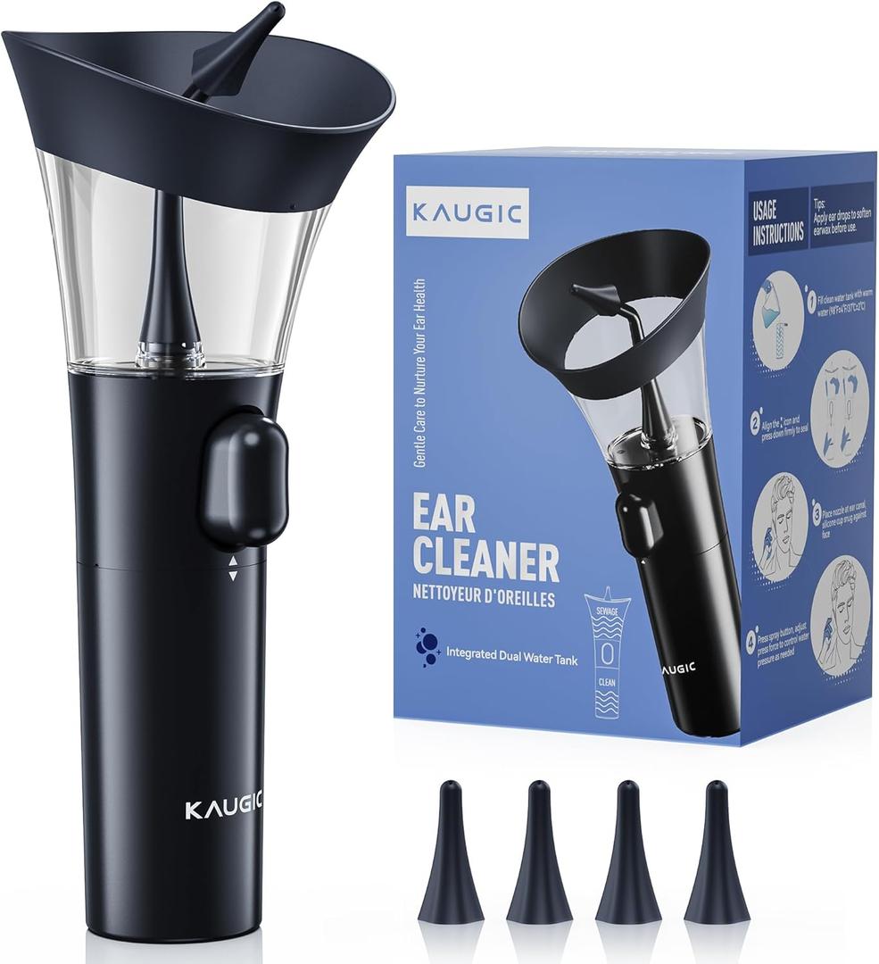KAUGIC Manual Ear Wax Cleaner  Safe, Comfortable & Easy to Use Seamless One-Hand Operation, Dark Blue