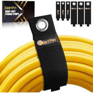 Storage Straps for Men - Extension Cord Organizer Holder, Cable Wrap Keeper, Garage Wall Organization, Stocking Stuffers and Gifts for Men Who Have Everything (Assorted 6 Pack (10"/13"))