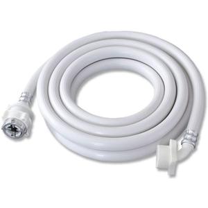Washing Machine Inlet Hose, Burst Proof Washing Machine Water Inlet Pipe, Washer Pipe with Connectors, Water Inlet Connection Supply Line, White Long Universal PVC Hose (1.5 m/ 5 ft)