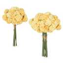 18 pcs Champagne Hydrangea Flowers 2 Bouquets Hydrangea Artificial Flowers 11.8 in Realistic Silk Flowers for Home Party Decorations Floral Arrangement (Yellow)