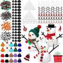 Liliful 30 Pack 1081 Pcs Christmas Snowman DIY Craft Kits Build a Snowman Crafts Accessories for Winter Parties Christmas Stuffers Xmas Gift(Foam)