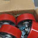 VEVOR Caster Wheels Set of 4, 6" Heavy Duty Casters (2 Rigid and 2 Swivel Casters with Side Brake) Polyurethane Iron Core Plate 4000LBS Capacity
