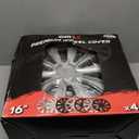 OMAC - ABS Silver Hub Caps 16 Inch Set of 4, Tapas para Rines 16, Premium Wheel Covers 16 Inch, R16 Rim Cover Set, Snap On Durable Car Replacement Exterior Accessories