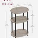 VASAGLE Side Table, Small End Table, Tall Nightstand, Steel Frame | For Living Room, Bedroom, Office, Bathroom, Heather Greige and Ink Black ULET288L101, 11.8"D x 15.7"W x 22.8"H