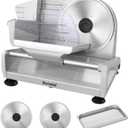 Meat Slicer, 200W Meat Slicer Machine for Home, DC Motor Quiet Deli Slicer with 2 Removable 7.5'' Stainless Steel Blades, Adjustable Dial for 0-15mm, Electric Food Slicer for Meat, Cheese, Bread