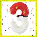 40 Inch Red White Cartoon Theme Number Balloons Large Birthday Party Number Balloons Cartoon Animation for Kids Birthday Party Decoration Supplies (Number 3)