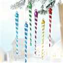 6.7in Colorful Glass Icicle Christmas Ornaments 6pcs Multicolored Winter Hanging Decorations for Christmas Tree, Window, Chandelier, Party