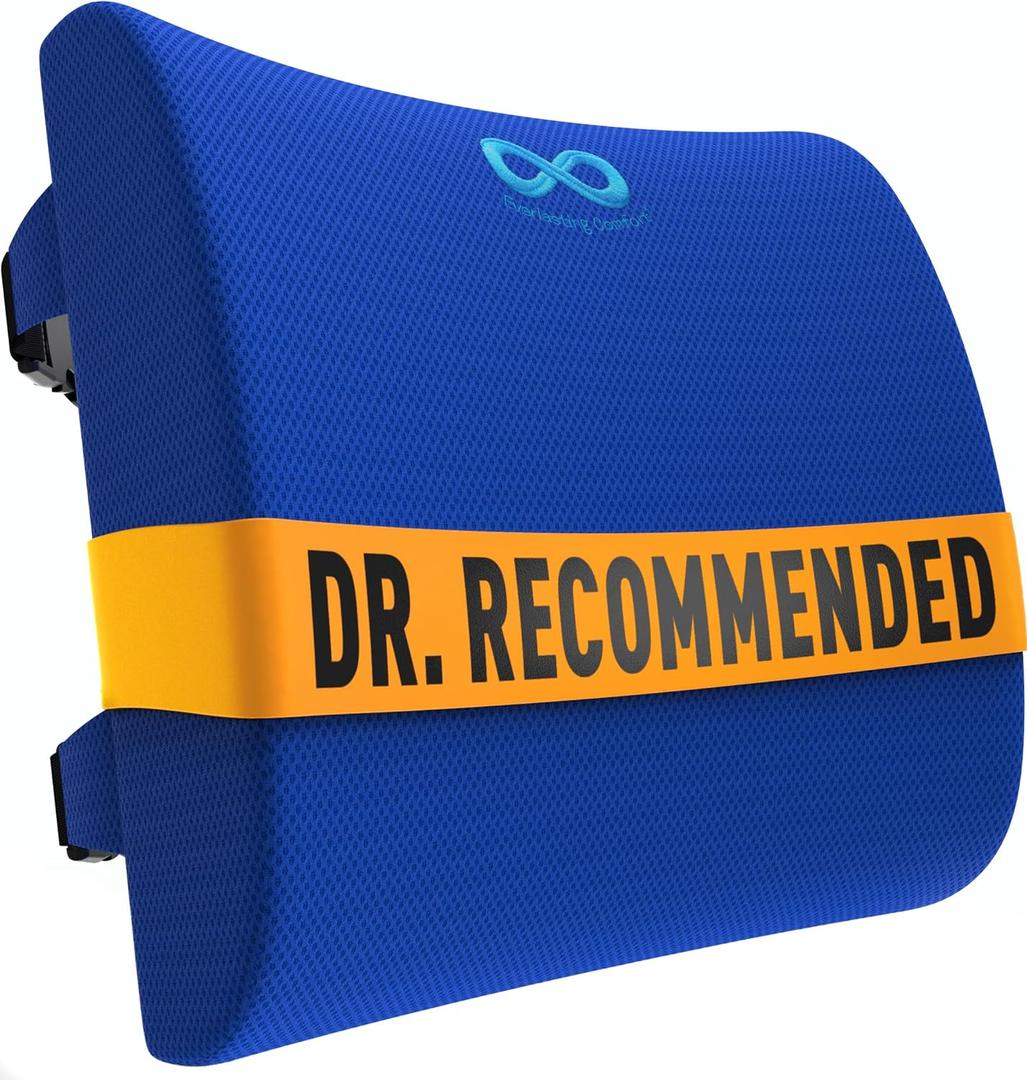 Everlasting Comfort Lumbar Support Pillow for Office Chair - Memory Foam Back Cushion for Chair, Car, Couch - Lumbar Pillow Promotes Better Posture, Back Pain Relief - Ideal for Gaming and Desk Chairs Everlasting Comfort Lumbar Support Pillow for Office Chair - Memory Foam Back Cushion for Chair, Car, Couch - Lumbar Pillow Promotes Better Posture, Back Pain Relief - Ideal for Gaming and Desk Chairs