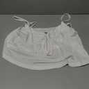 Women's Y2K Babydoll Cami Top Sleeveless V Neck Tie Front Crop Top Ruffle Hem Peplum Tank Shirt Going Out Camisole (White, S)