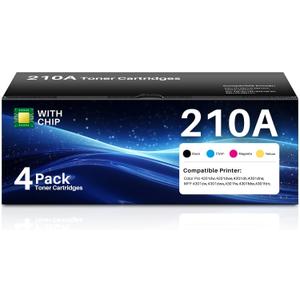 210A 210X Toner Cartridges 4 Pack(with Chip)| Compatible for HP 210A Toner Cartridges 210X Use with HP Color LaserJet Pro MFP 4301fdw 4301fdn Pro 4201dw 4201dn W2100X W2100A Series Printer Ink (BCMY)