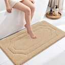 BEQHAUSE Bathroom Rug-Non Slip-Bath Mat-Soft and Absorbent-Shower Mat-Polyester Bath Mats for Bath Machine Washable Bathroom Rugs Beige Bathrooms Rug for Shower Sink Bathtub, 24"x48"