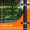 4 Pack 10Ft String Light Poles, Metal Poles with Fork for Outside Lights,Outdoor Metal Light Stand with Fence Brackets Hanging Lights for Garden Patio Wedding Backyard (4 PACK-Upgraded Version)