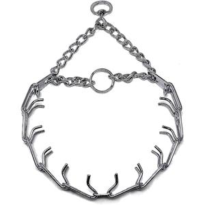 Herm Sprenger Prong Dog Training Collar Ultra-Plus Chrome Plated Steel Pet Pinch Collar for Dogs Made in Germany 23in x 3.2mm (Neck Size up to 19 inches) Medium (Silver)