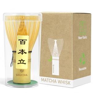 Bamboo Matcha Whisk, Handcrafted Organic Traditional Japanese Chasen, Matcha Stirrer Green Tea Preparation Mixing Tool Accessory (100 Prongs)