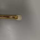 Desert Oak Series Mini Fan Brush - Ultra-Fine Goat Hair for Precision Highlighting, Flat Fan Shape Targets Cheekbones/Nose Bridge, Ebana Bubinga Handle & Brass Ferrule