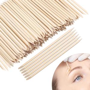 Demissle Eye Brow Wooden Wax Sticks Mini Waxing Applicator Sticks Lip Nose Eyebrow Wood Craft Small Facial Hair Spatula Applicator for Home Spa Hair Removal Smooth Skin Use(400 Pieces)