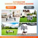 Heated Cat House for Outside, Waterproof Outdoor Cat Shelter with Thermostatic Pet Heating Pad for Winter, Large Elevated Pet Hetaing Bed with Rmoveable Canopy for All Seasons