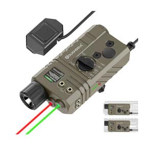 TOUGHSOUL Mlok and Picatinny Mounted Tactical Flashlight Green/Red Laser 3 in 1 Combo, 1600 Lumen Rifle Light with Remote Pressure Switch