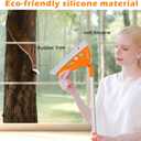 Multifunction Magic Rubber Air Broom, Replaceable Silicone Floor Squeegee, Sweeper and Scrape 2 in 1 Household Cleaning Squeegee Broom for Floor, Bathroom, Kitchens, Tile, Glass (Orange)