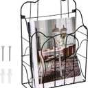 ZOOFOX Wall Mounted Magazine Holder, Metal Wire Hanging Wall File Organizer, Vertical Desktop Mail Paper Folder Holder Rack for Home, School, Office
