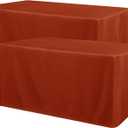 Obstal 2 Pack Table Clothes for 6 Foot Rectangle Tables - Water Resistant Washable Fabric Polyester Rectangle Table Cover Protector for Wedding, Banquet and Trade Shows, 72L x 30W Inches, Rust