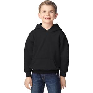 Gildan Youth Hoodie Sweatshirt, Style G18500B (Large, Black)