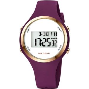 XCZAP Outdoor Sport Watches Alarm Clock 5Bar Waterproof LED Digital Watch (Purple Red--2)
