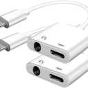 USB C to 3.5mm Jack Adapter with 60W Fast Charging, Type C Headphone Adapter Compatible with iPhone 17 /iPhone 16/15 Pro Max/15 Pro/15 Samsung Galaxy S24/S23/S22/S21 Ultra iPad Pro