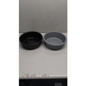 Round Dish Wash Basin Dishpan for Washing Dishes, Plastic Portable Dish Tub Design for Camping and Multipurpose for Face Cleansing, 2-Pack Gray and Black
