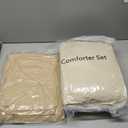 WRENSONGE King Size Comforter Set, 7 Pieces Beige Soft Bed in a Bag King with Fitted Sheet, Flat Sheet, 2 Pillow Shams, and 2 Pillowcases- Warm Bedding Set for All Season
