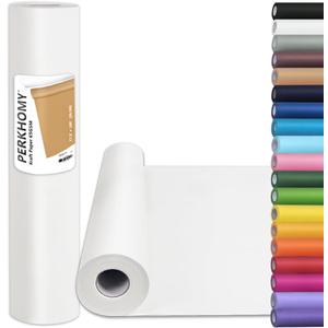 PerkHomy White Craft Paper Roll 17.5" x 1,200" (100') Kraft Easel Paper for Kids Gift Wrapping Bulletin Board Art Bouquet Flower Packing Moving Shipping Floor Covering Table (White, 17.5" x 100')