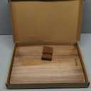 Relxinke Solid Teak Wood Cutting Board One Piece Non Glued Thick Crack Resistant Wooden Chopping Board with DeepJuice Grooves Built in Handles for Kitchen Meat Vegetables Chese 14 X 9.5 Inch