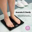 NUTRI FIT Digital Bathroom Scale for Body Weight Loss Watchers Electri Scales, 50g/0.1lb Discrepancy, Clear Backlit LCD Display and Step-On Techhology, 2*AAA Batteries Included, 330lb/150kg, Jet Black