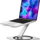 Adjustable Laptop Stand with 360 Swivel Base, Foldable Laptop Riser Holder for Desk, Ergonomic Computer Notebook Cooling Stand Mount, Compatible with MacBook Air Pro, Dell XPS, HP (10-16")