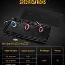 Partsam 2Pcs LED Triple Tail Lights 45 LEDs, Rectangle Vertical or Horizontal Mount LED Trailer Camper RV Tail Lights Stop Turn Tail Backup Reverse Lights Taillights w/Black Base - Red/Clear Lens