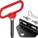 Universal Heavy Duty Zero Turn Mower Trailer Hitch and Strong Neodymium Magnetic Lawn Mower Trailer Hitch Pin with 2 Bolts -1/2'' R-Clip (Combo Pack, RedBlack)