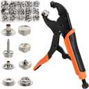 40 Set Metal Snap Buttons with Plier Tool - Thickened Snap Fastener Kit for DIY Craft & Sewing Clothes - (Color: Orange-40Sets 15Mm)