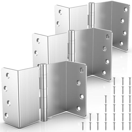 KOLET Offset Door Hinges, 4 Inches Ball Bearing Hinges, 1/4" Radius Corner Expandable Door Hinges, 2 Inches Widen Doorway, Smooth and Easy Installation, Brushed Nickel, 3 Packs - Amazon.com