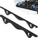 Stainless Steel Stove Gap Covers, 2 PCS Kitchen Stove Counter Gap Filler, Stove Guard Counter Gap Cover Length 23.4" Heat Resistant & Easy to Clean - Black
