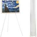 Thickened 63" White Easel Stand for Display Wedding Sign & Poster,Adjustable Easels for Display Poster Board Stand,Collapsable Portable Metal Painting Easel Tripod for Floor (White 1PC)