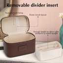 Makeup Case for Women, Leather Makeup Bag Cosmetic Case with Removable Divider, Large Capacity Waterproof Portable Travel Toiletry Make up Organizer Case
