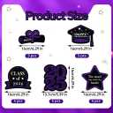 2 x 25 Pcs Purple and Black Class of 2026 Congrats Grad Table Centerpieces Congratulate Graduation Centerpiece Sticks for Graduation Party Decorations