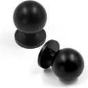 FILTA 10 Pack 1Inch(27mm) Diameter Round Solid Ball Matte Black Cabinet Knobs Drawer Pulls Cabinet Hardware for Kitchen Cabinets and Bathroom Cabinets (Single Hole Knob)