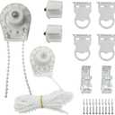 2 Set Roller Shade Accessory Set, Roller Blinds Connector Shades Clutch for 1.1"(28mm) Tube Fitting Parts Repair Kit Complete with Child Safty P-Clips and Transparent Handle