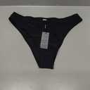 RELLECIGA Women's Mid Waisted High Cut Bikini Bottoms L