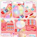 Baby Gift for 1-2 Year Old Girl, 10-in-1 Montessori Toys Bus for Baby 6-12-18 Months+, Educational Musical Sensory Learning Toddler Toys Age 1-2, First Christmas and Birthday Gifts Pink